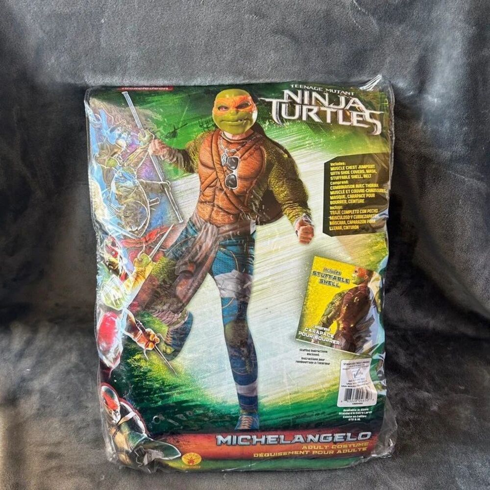 Teenage Mutant Ninja Turtles Michelangelo Adult Costume Mask Nickelodeon Size-me